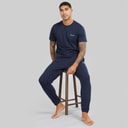 THREADBARE Mens ELT Pyjama Set Navy