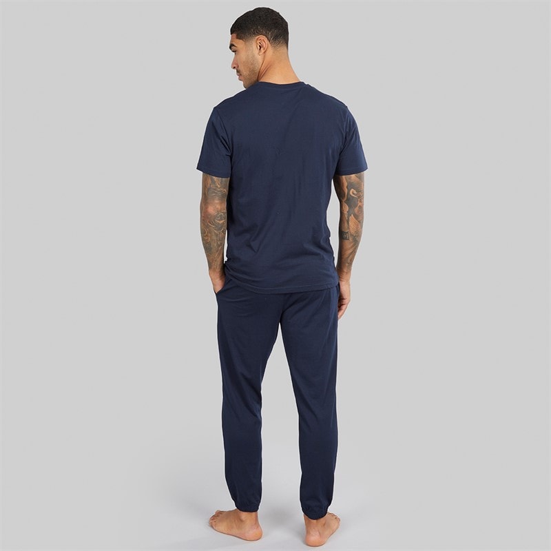 THREADBARE Mens ELT Pyjama Set Navy - Image 2