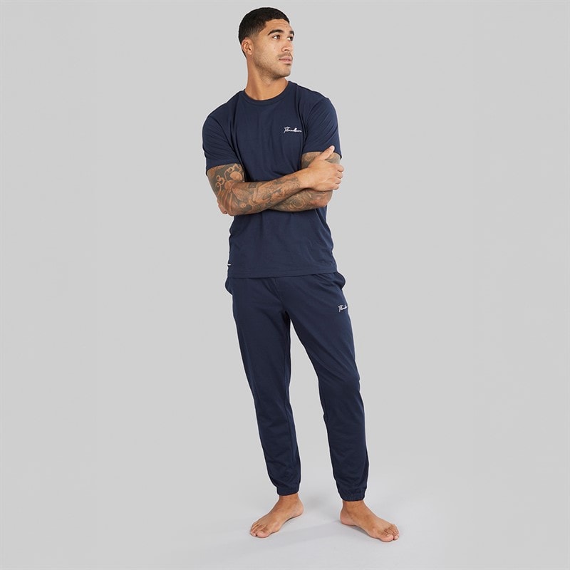 THREADBARE Mens ELT Pyjama Set Navy - Image 4