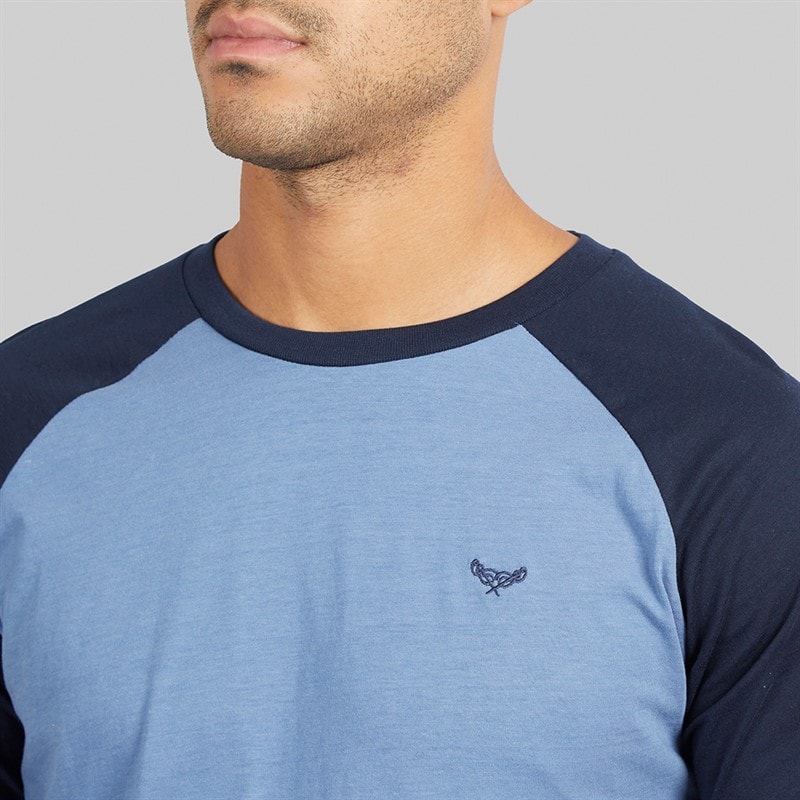 THREADBARE Mens Baddaway Pyjama Set Navy/Denim Marl Navy / Denim Marl - Image 3