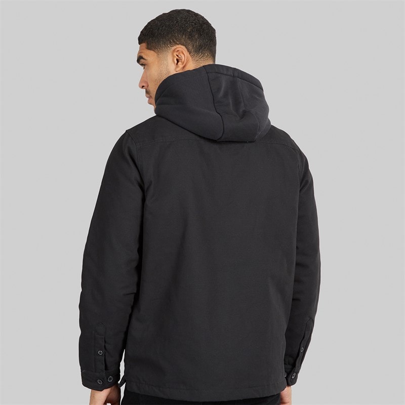THREADBARE Mens Soda Shacket Black - Image 2