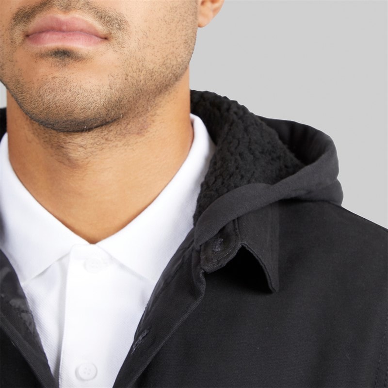 THREADBARE Mens Soda Shacket Black - Image 3
