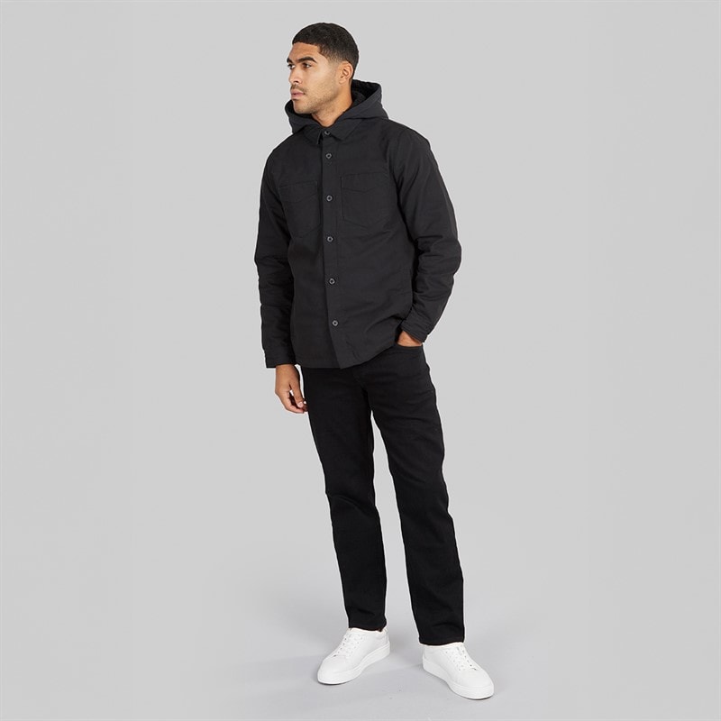 THREADBARE Mens Soda Shacket Black - Image 4