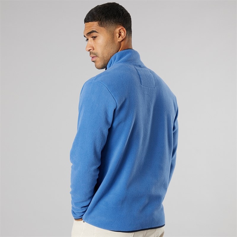 THREADBARE Mens Latrigg 1/4 Zip Fleece Colbalt/Navy - Image 2