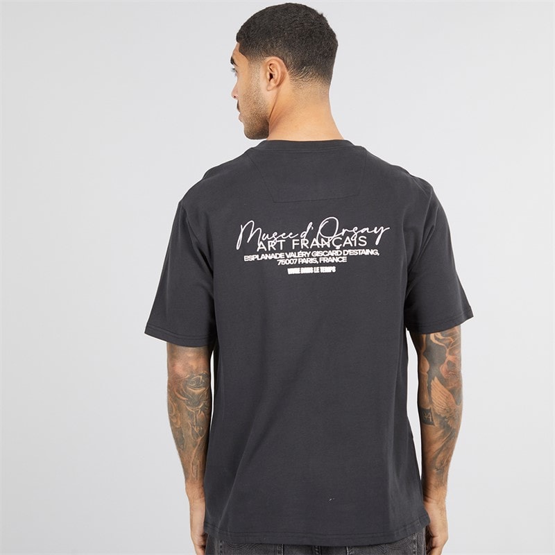 THREADBARE Mens Holl Relaxed Fit Graphic T-Shirt Black - Image 2