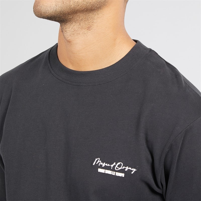 THREADBARE Mens Holl Relaxed Fit Graphic T-Shirt Black - Image 3