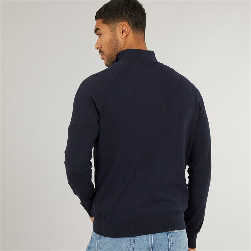 THREADBARE Mens Jenning 1/4 Zip Jumper Navy - Image 2