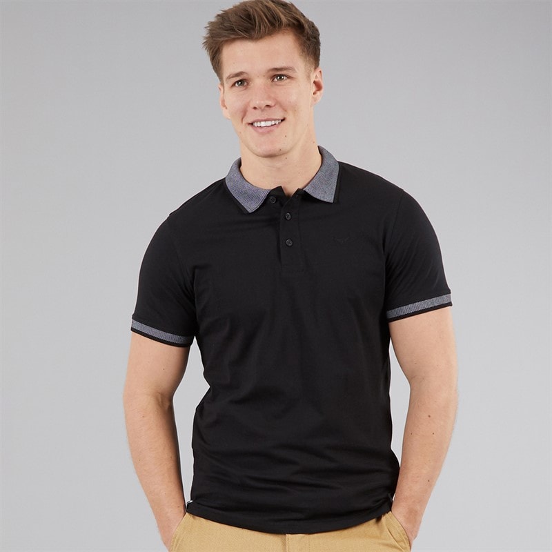 THREADBARE Mens Shandy Polo Shirt Black - Image 1