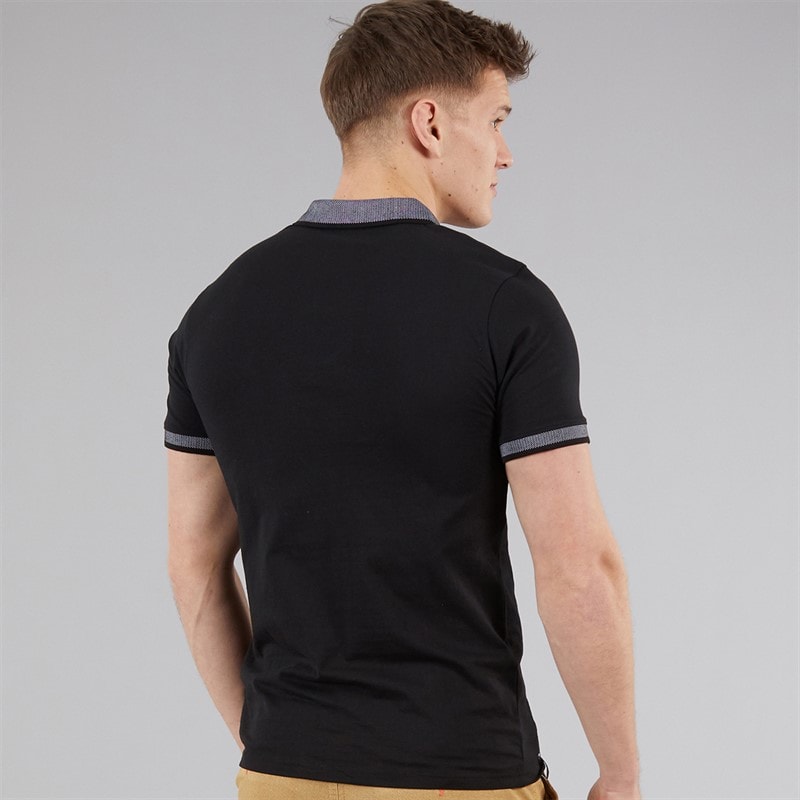 THREADBARE Mens Shandy Polo Shirt Black - Image 2