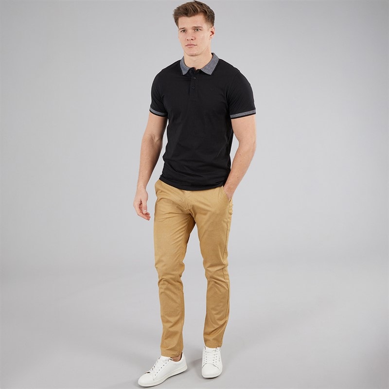 THREADBARE Mens Shandy Polo Shirt Black - Image 3