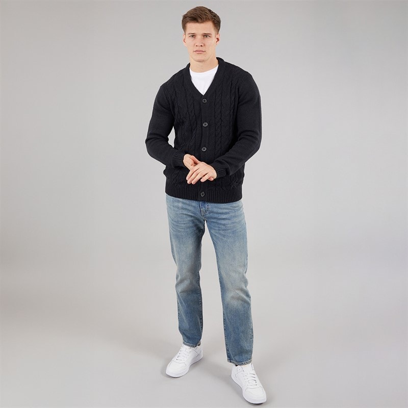 THREADBARE Mens Campionway Cardigan Navy - Image 4