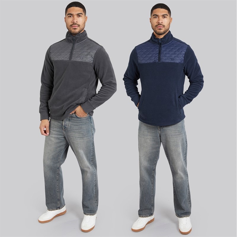 THREADBARE Mens Pascal Two Pack Fleeces Navy/Charcoal - Image 4