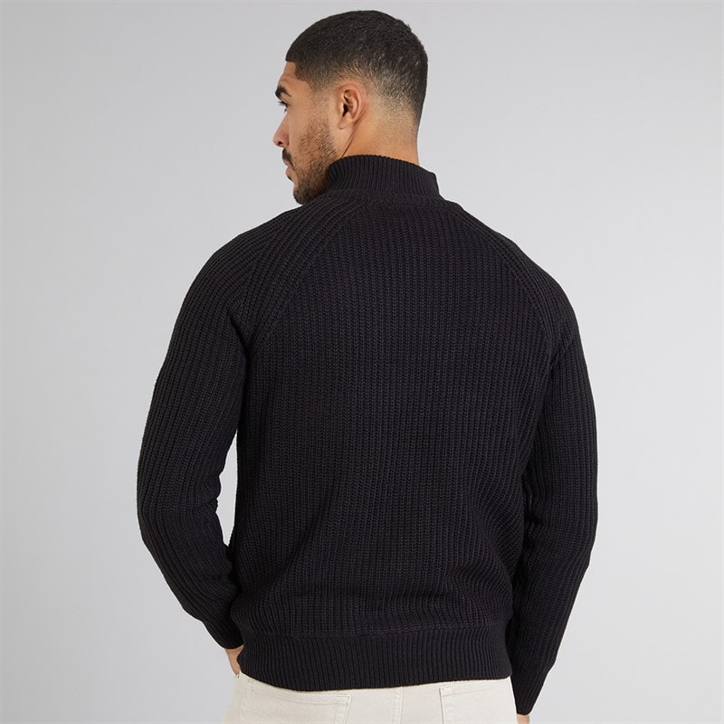 THREADBARE Mens Westleigh Full Zip Cardigan Black - Image 2