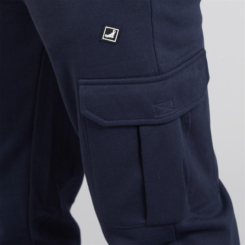 THREADBARE Mens Two Pack Stefan Cargo Joggers Navy/Grey Marl - Image 5