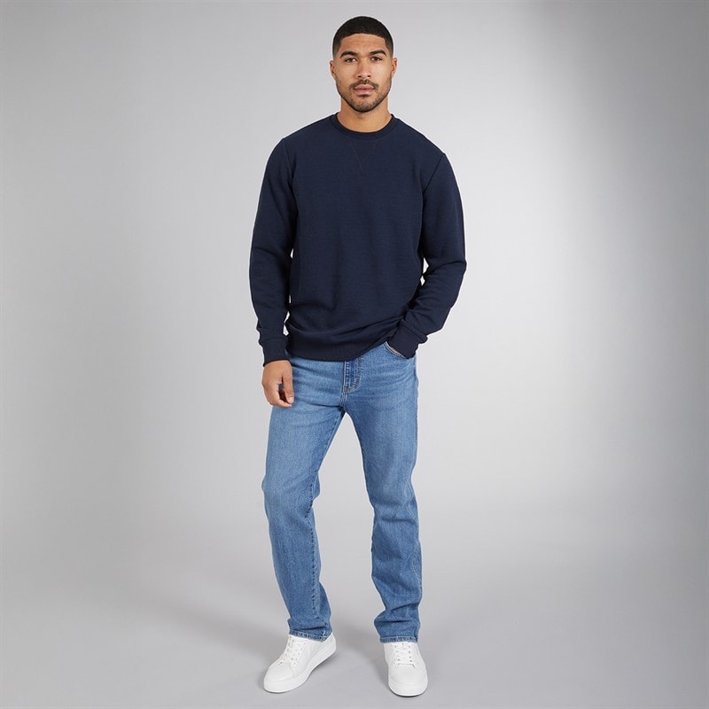 THREADBARE Mens Free Crew Neck Sweatshirt Navy - Image 3