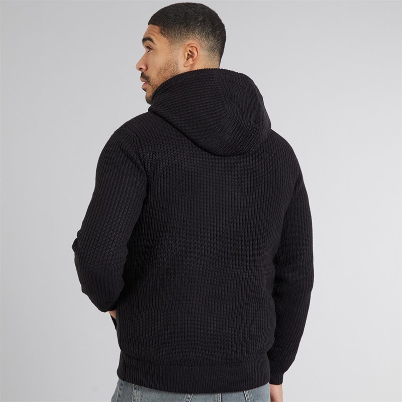 THREADBARE Mens Haydock Knitted Shacket Black - Image 2
