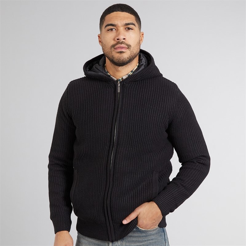 THREADBARE Mens Haydock Knitted Shacket Black - Image 3