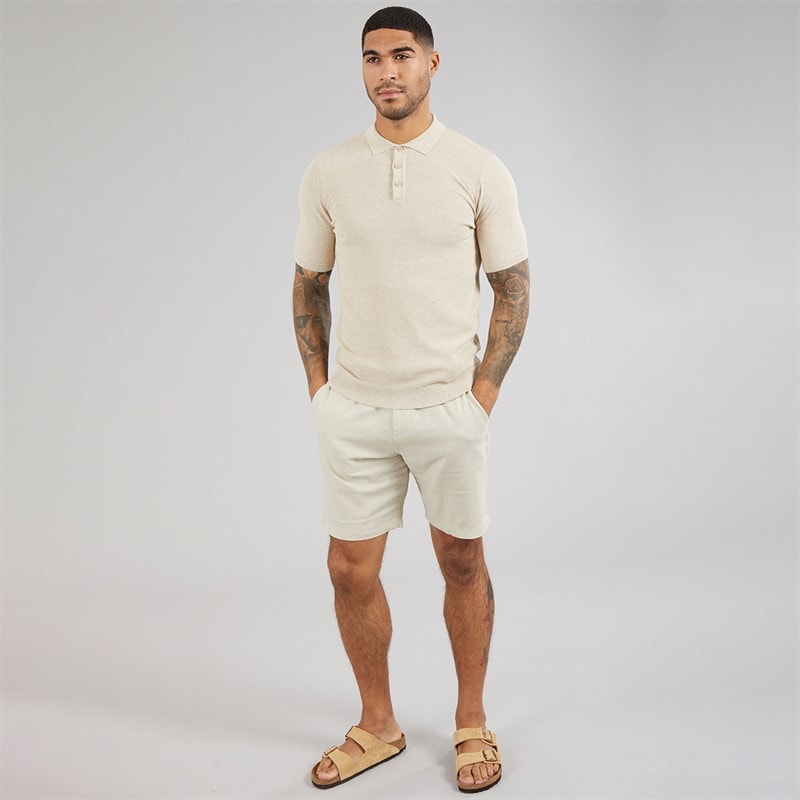 THREADBARE Mens Eastsea Shorts Light Stone - Image 4