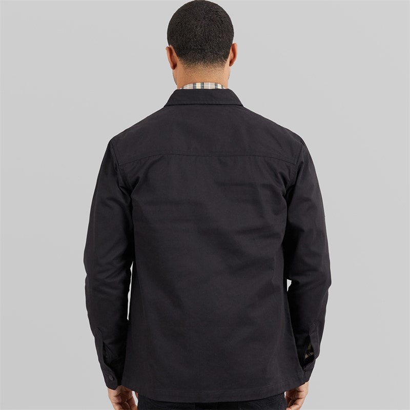 THREADBARE Mens Church Long Sleeve Shacket Black - Image 2