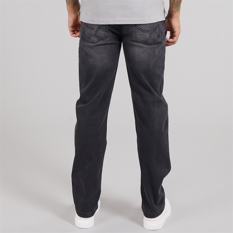 THREADBARE Mens Canterbury Straight Fit Jeans Grey Wash - Image 2