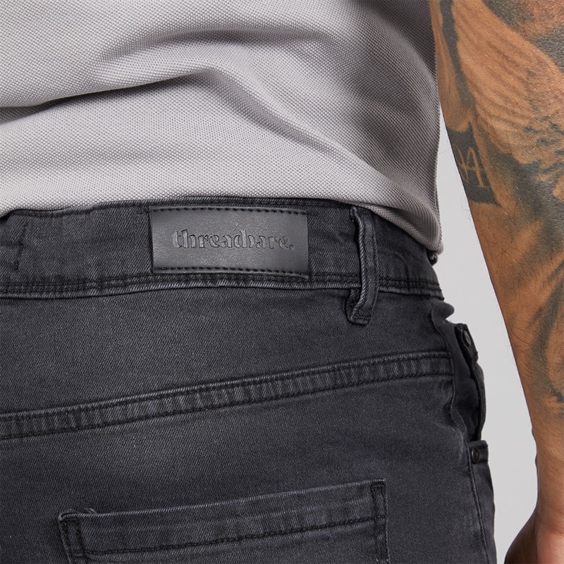 THREADBARE Mens Canterbury Straight Fit Jeans Grey Wash - Image 3