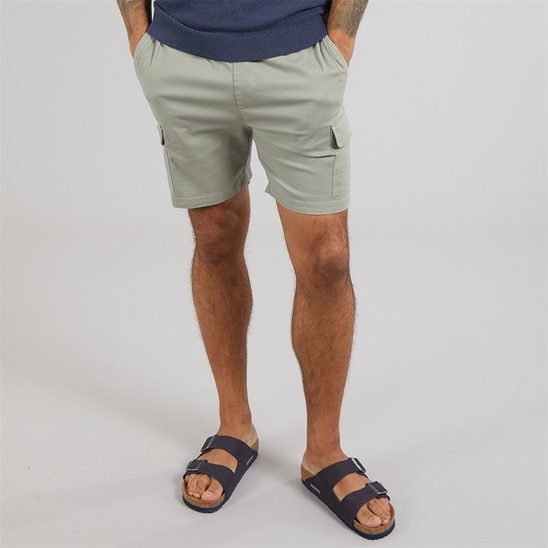 THREADBARE Mens Temples Cargo Shorts Sage