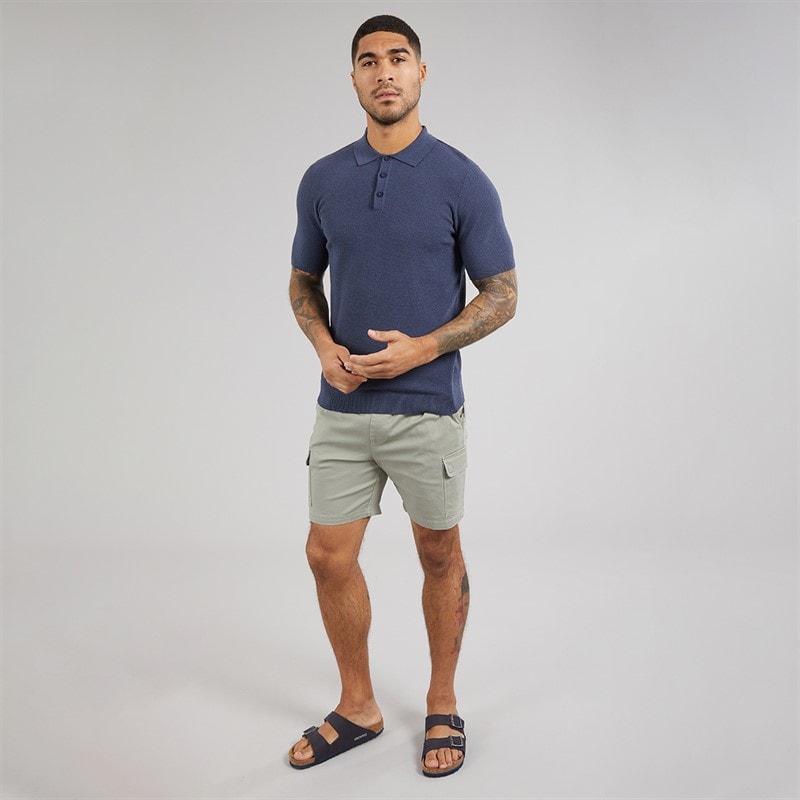 THREADBARE Mens Temples Cargo Shorts Sage - Image 3