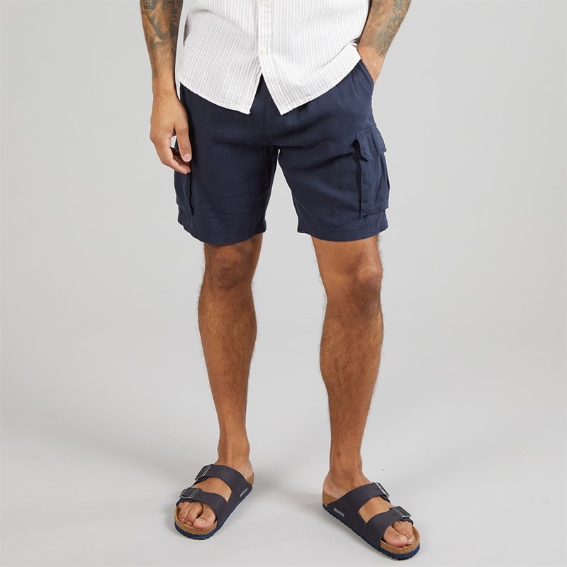 THREADBARE Mens Bristol Cargo Shorts Navy - Image 1
