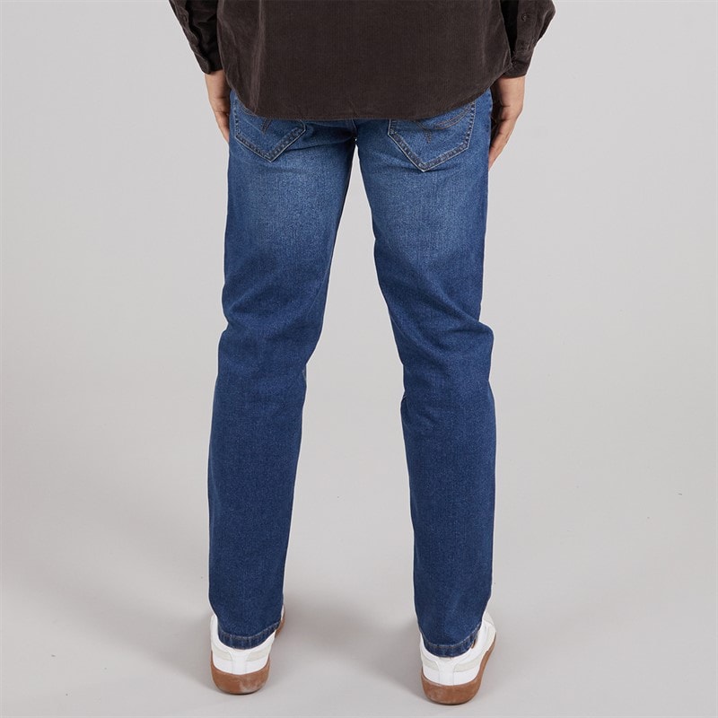 THREADBARE Mens Canterbury Straight Fit Jeans Mid Wash - Image 2