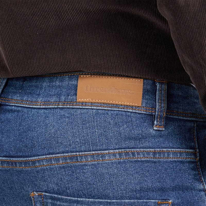 THREADBARE Mens Canterbury Straight Fit Jeans Mid Wash - Image 3
