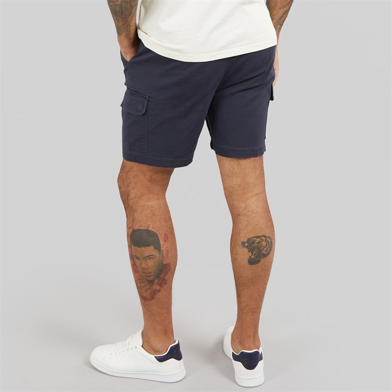 THREADBARE Mens Temples Cargo Shorts Navy - Image 2