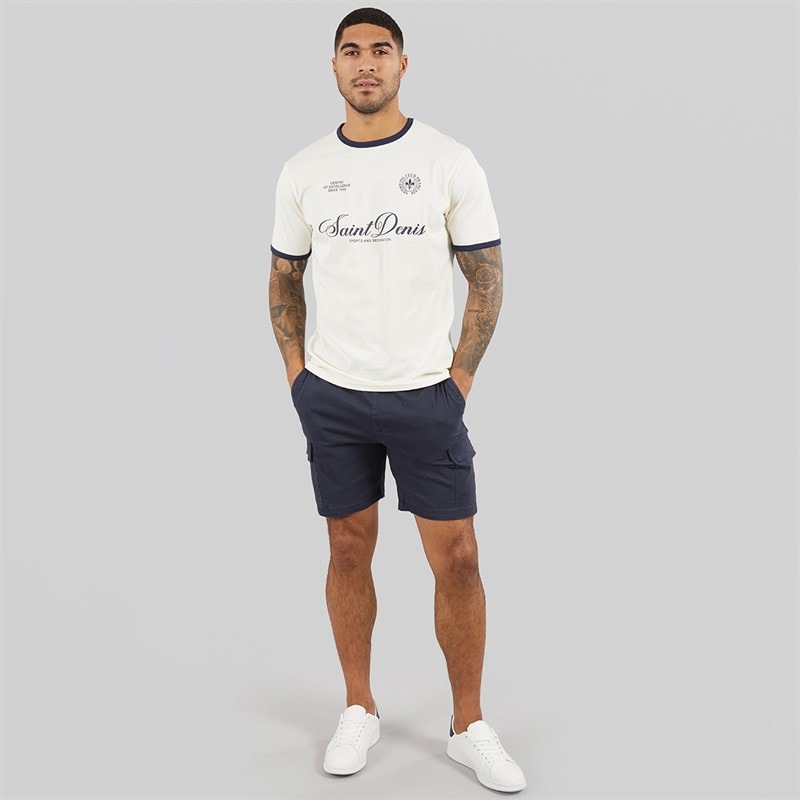THREADBARE Mens Temples Cargo Shorts Navy - Image 3