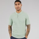 THREADBARE Mens Douglas Knitted Polo Shirt Aqua Twist