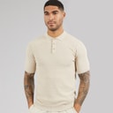 THREADBARE Mens Douglas Knitted Polo Shirt Dijon Twist
