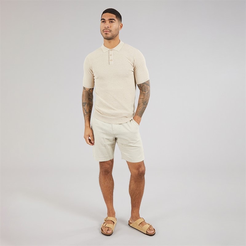 THREADBARE Mens Douglas Knitted Polo Shirt Dijon Twist - Image 4