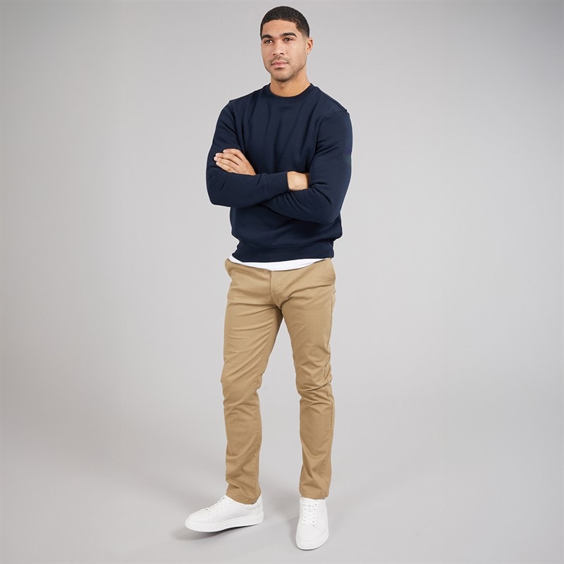 THREADBARE Mens Artois Chino Trousers Dark Stone - Image 4