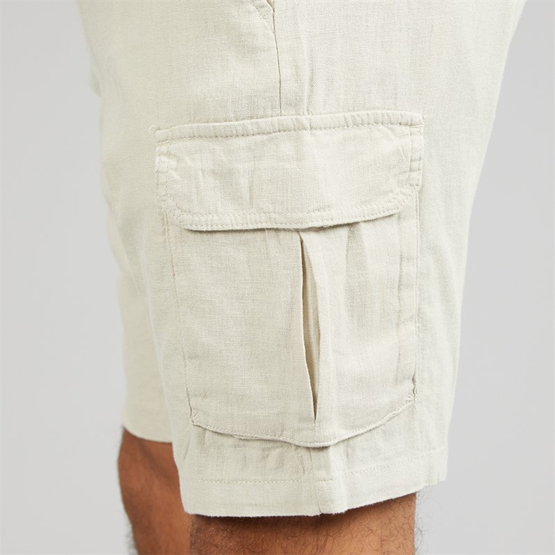 THREADBARE Mens Bristol Cargo Shorts Light Stone - Image 3