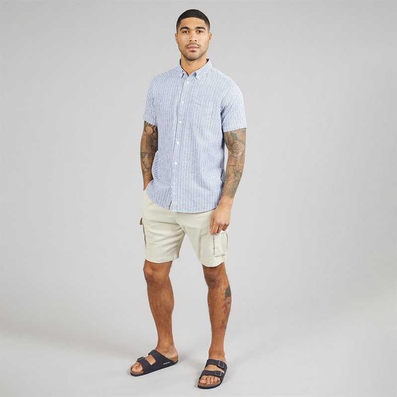 THREADBARE Mens Bristol Cargo Shorts Light Stone - Image 4