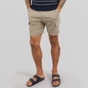THREADBARE Mens Temples Cargo Shorts Taupe