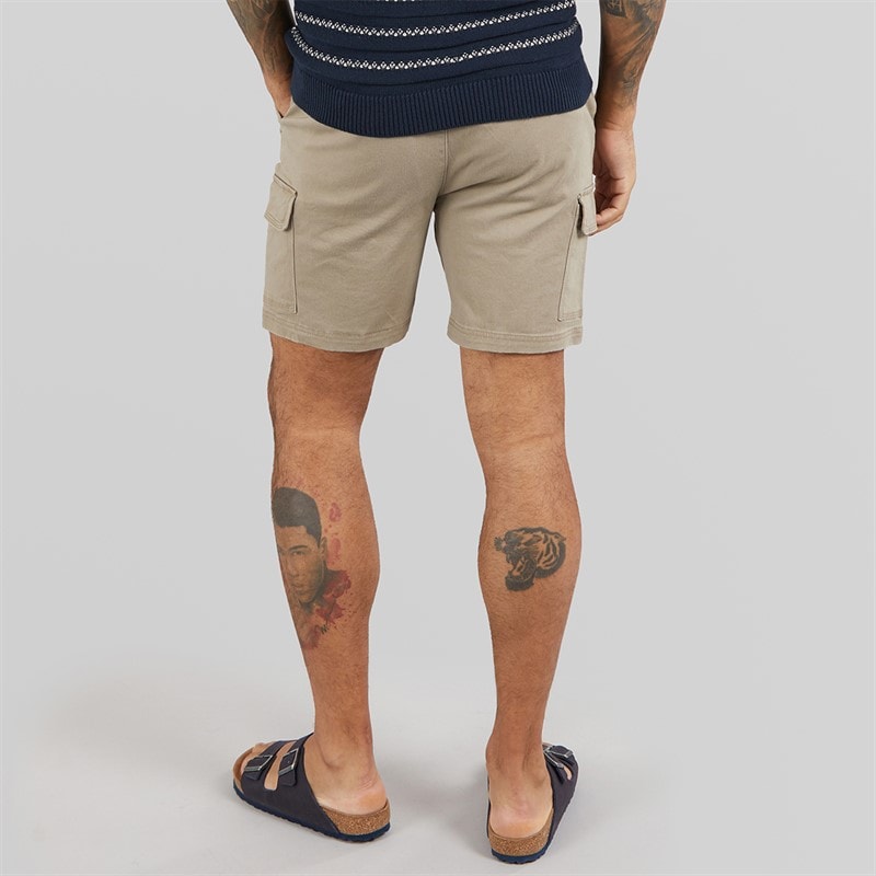 THREADBARE Mens Temples Cargo Shorts Taupe - Image 2