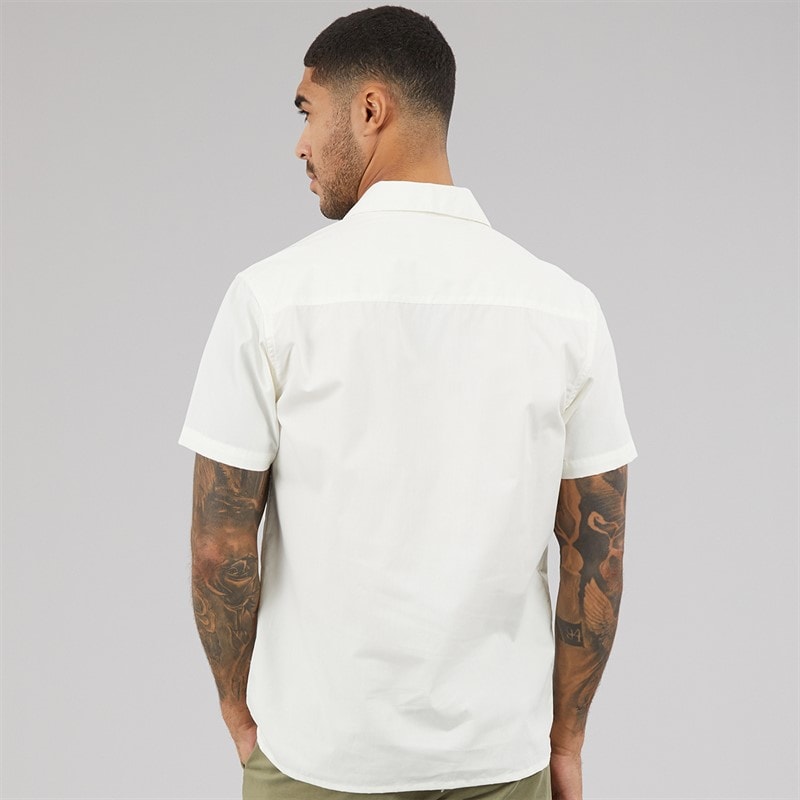 THREADBARE Mens Zetlanda Short Sleeve Shirt Ecru - Image 2