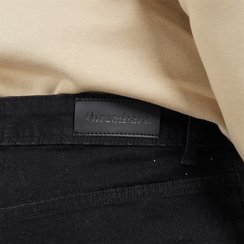 THREADBARE Mens Canterbury Straight Fit Jeans Black - Image 3