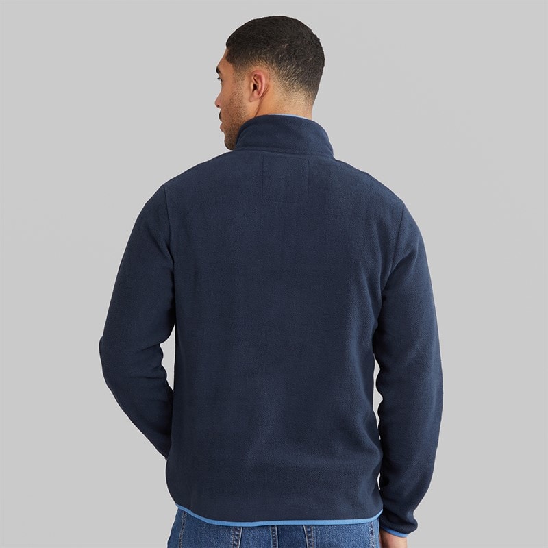 THREADBARE Mens Latrigg 1/4 Zip Fleece Navy - Image 2