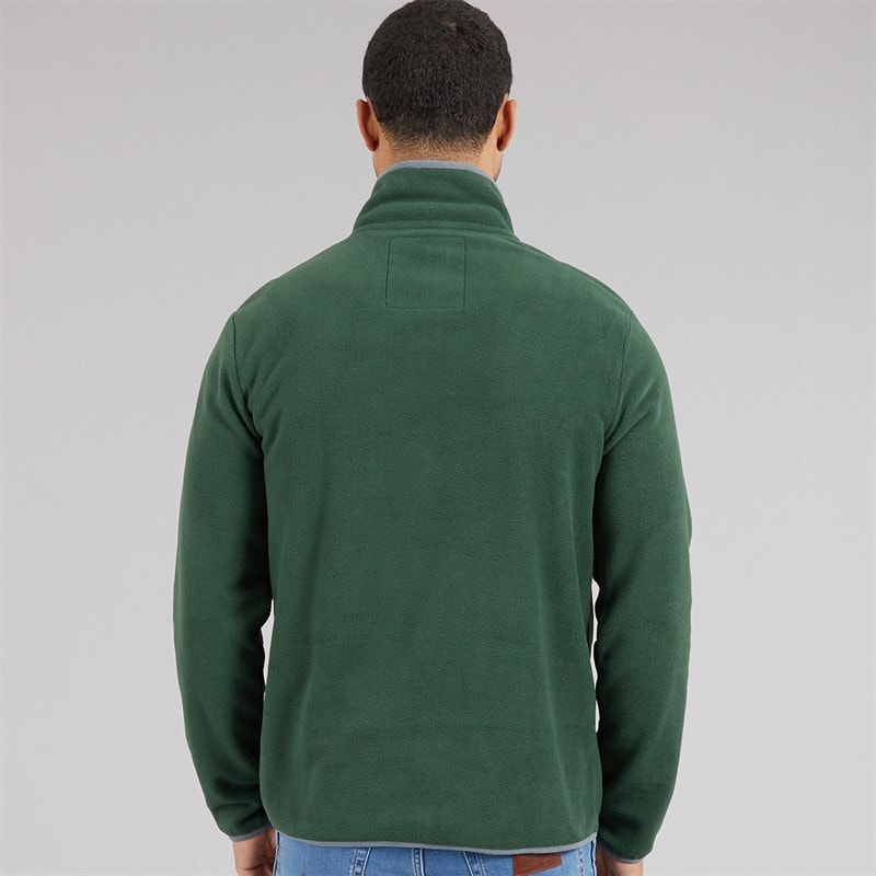 THREADBARE Mens Latrigg 1/4 Zip Fleece Forest - Image 2