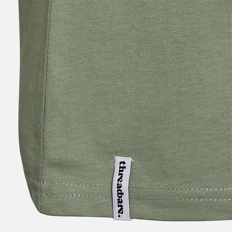 THREADBARE Mens Jaden Five Pack T-Shirts Almond/Stone/White/Sage/Denim Blue - Image 2