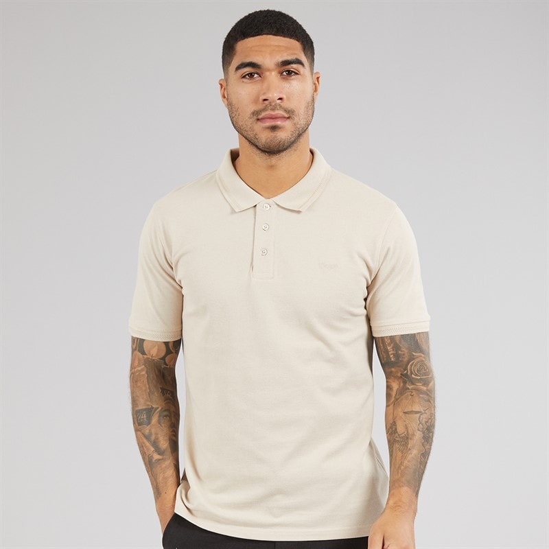 THREADBARE Mens Horwich Three Pack Polo Shirts Black/Stone/White - Image 2
