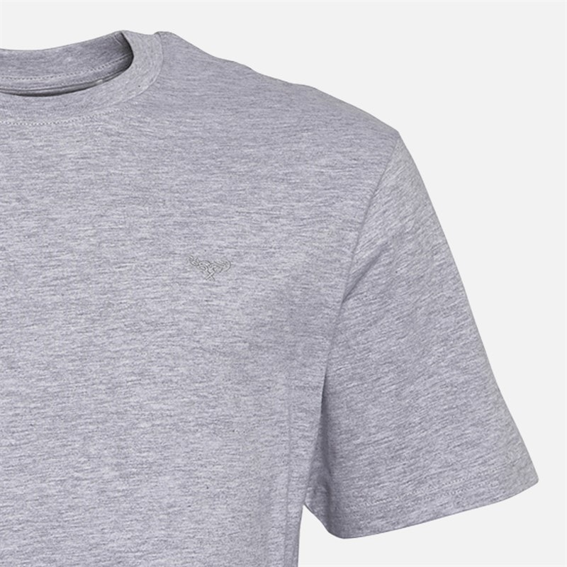 THREADBARE Mens Rylan Five Pack T-Shirts Navy/Denim/Grey Marl/White/Black - Image 2