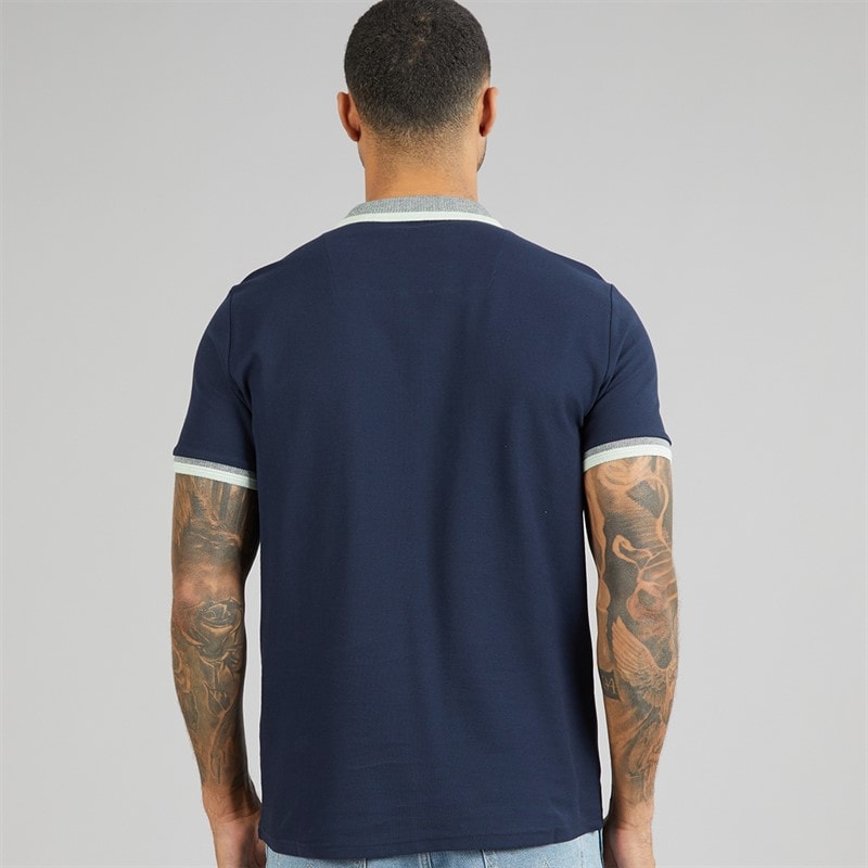 THREADBARE Mens Ember Polo Shirt Navy - Image 2