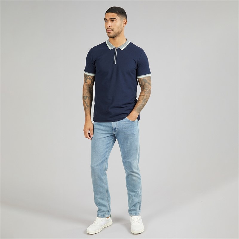 THREADBARE Mens Ember Polo Shirt Navy - Image 3