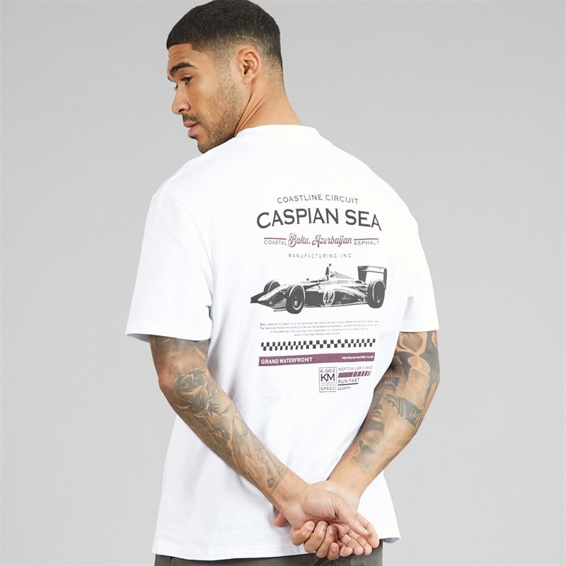 THREADBARE Mens Addi T-Shirt White - Image 1